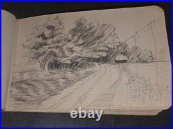 Carnet Dessin militaire 14-18 crayon et aquarelle WW1 signé