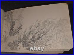 Carnet Dessin militaire 14-18 crayon et aquarelle WW1 signé