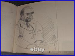 Carnet Dessin militaire 14-18 crayon et aquarelle WW1 signé