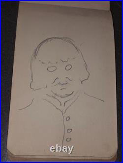 Carnet Dessin militaire 14-18 crayon et aquarelle WW1 signé