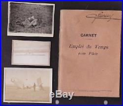 Carnet emploi du temps pour pilote avec photos et discours funèbre 1er guerre