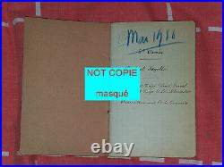Carnet noir manuscrit etat-major militaire 6è armée mai 1916, fayolle, duval RARE