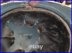 Casque Adrian 1915 aluminium bleu horizon intérieur jugulaire officier fauve ww1