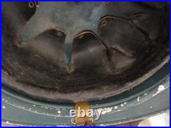 Casque Adrian 1915 aluminium bleu horizon intérieur jugulaire officier fauve ww1