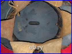 Casque Adrian 1915 bleu horizon insigne service santé intérieur jugulaire fautve