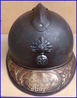 Casque Adrian Mod. 15 infanterie + plaque