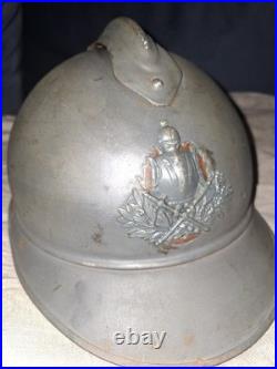 Casque Adrian Modele 15 Genie Insigne 1er Type Poilu Verdun tranchee