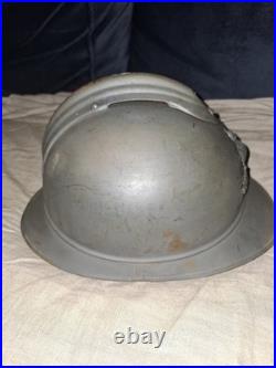 Casque Adrian Modele 15 Genie Insigne 1er Type Poilu Verdun tranchee