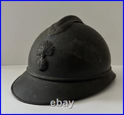 Casque Adrian model 15 infanterie WWI bon état M15 avec intérieur en cuir