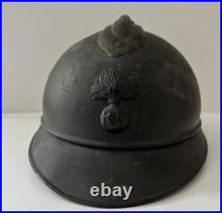 Casque Adrian model 15 infanterie WWI bon état M15 avec intérieur en cuir