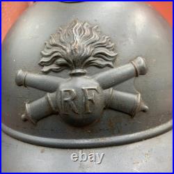 Casque Adrien Français WW1 Régiment D'Artillerie Complet Avec Doublure