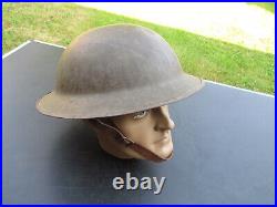 Casque Brodie Officier Anglais 1915-1918 Original Ww1 GB Tommy Rare