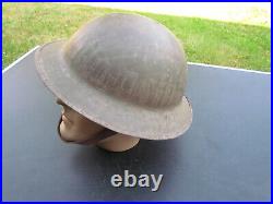 Casque Brodie Officier Anglais 1915-1918 Original Ww1 GB Tommy Rare