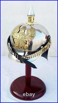 Casque Vintage Prussien De La Première Guerre Mondiale En Cuir À Décorer