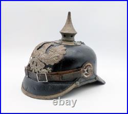 Casque à Pointe Allemand M1915 Infanterie WW1 Original 1916 Régimenté Complet