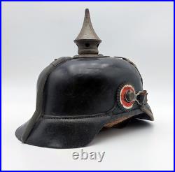 Casque à Pointe Allemand M1915 Infanterie WW1 Original 1916 Régimenté Complet