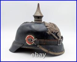 Casque à Pointe Allemand M1915 Infanterie WW1 Original 1916 Régimenté Complet