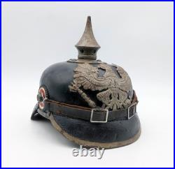 Casque à Pointe Allemand M1915 Infanterie WW1 Original 1916 Régimenté Complet