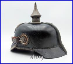 Casque à Pointe Allemand M1915 Infanterie WW1 Original 1916 Régimenté Complet