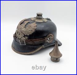 Casque à Pointe Allemand M1915 Infanterie WW1 Original 1916 Régimenté Complet