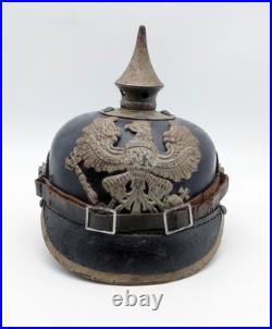 Casque à Pointe Allemand M1915 Infanterie WW1 Original 1916 Régimenté Complet