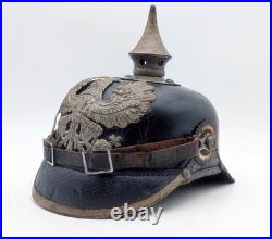 Casque à Pointe Allemand M1915 Infanterie WW1 Original 1916 Régimenté Complet