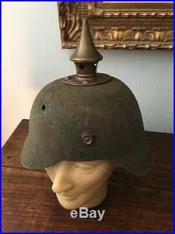 Casque a pointe 1914 Ersatz Feutre Garde marquages 5e Grenadiers reg