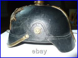Casque à pointe Saxe Ersatz avec impact modèle 1895