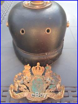 Casque à pointe bavarois pickelhaube spiked helmet 1914