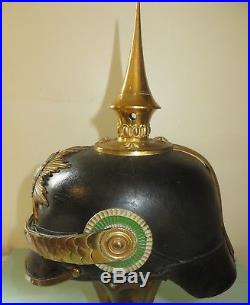 Casque à pointe, spikhelmet Somptueux casqued' Officier Saxon, modèle 1895