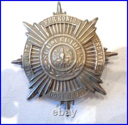Casque à pointe, spikhelmet, pickelhaub Rare plaque de shako de la Garde Prusse