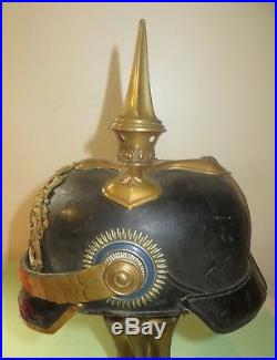Casque à pointe, spilkelmet Beau casque Officier Bavarois, modèle 1895