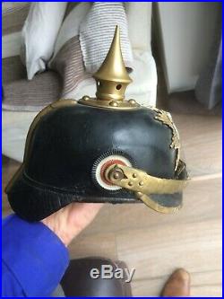 Casque à pointe troupe saxon, saxe spiked helmet, pickelhaube, modele 1895 IR 139