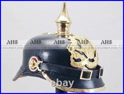 Casque à pointes impérial militaria prussien cuir allemand casque