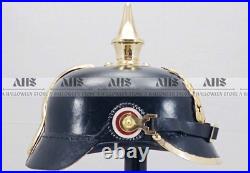 Casque à pointes impérial militaria prussien cuir allemand casque