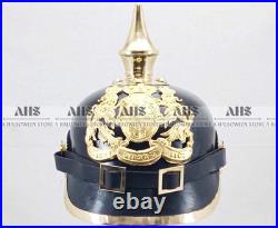 Casque à pointes impérial militaria prussien cuir allemand casque