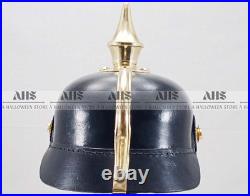 Casque à pointes impérial militaria prussien cuir allemand casque