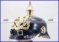 Casque à pointes impérial militaria prussien cuir allemand casque