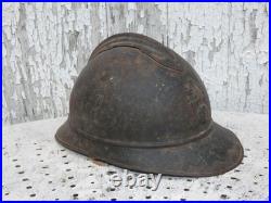 Casque adrian M-15 infanterie jus grenier impacté poilu 14 18 wwi ww1