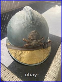Casque adrian artilleur 1915 ww1 avec plaque et jugulaire