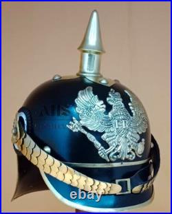 Casque allemand Pickelhaube Iron Helmet Prussian Militaria FR Badge WW1