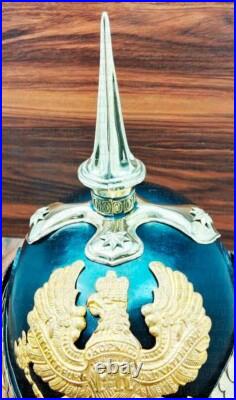 Casque allemand Pickelhaube en cuir casque prussien WW1 casque vintage fait main