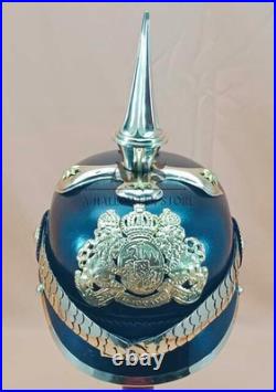 Casque allemand Pickelhaube en laiton et cuir WWI modèle d'infanterie de