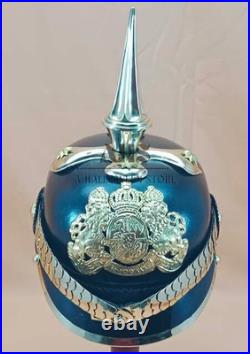 Casque allemand Pickelhaube en laiton et cuir WWI modèle d'infanterie de