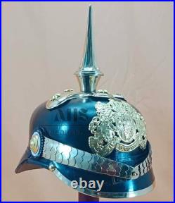 Casque allemand Pickelhaube en laiton et cuir WWI modèle d'infanterie de