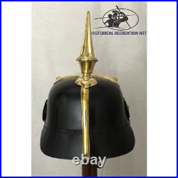 Casque allemand prussien PICKELHAUBE, casque à pointe d'officier impérial