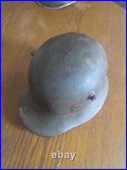 Casque allemand ww1.14.18 Avec Intérieure Ww2 Rare Un Casque A Fait Les 2 Guer