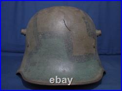 Casque camouflage allemand ww1. M-16/M-17. Size 64. Liner. Named
