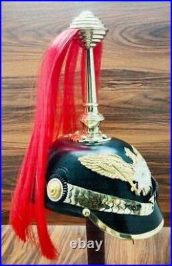 Casque costume de la Seconde Guerre mondiale cuir prussien casque