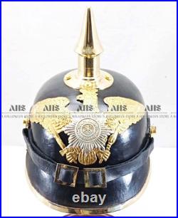 Casque en cuir allemand Pickelhaube de la Première Guerre mondiale casque
